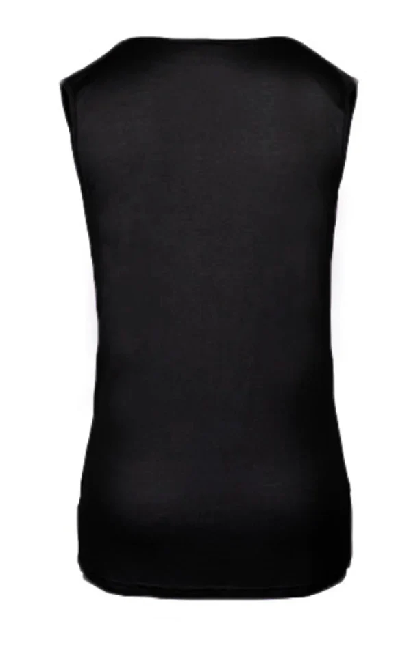 Capri Sleeveless Cowl Neck Top — Black - Image 4