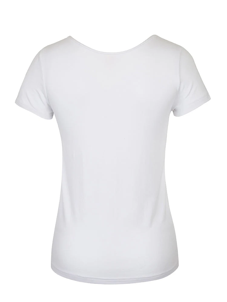 Premium Bamboo Amalfi V-Neck Tee — White - Image 5