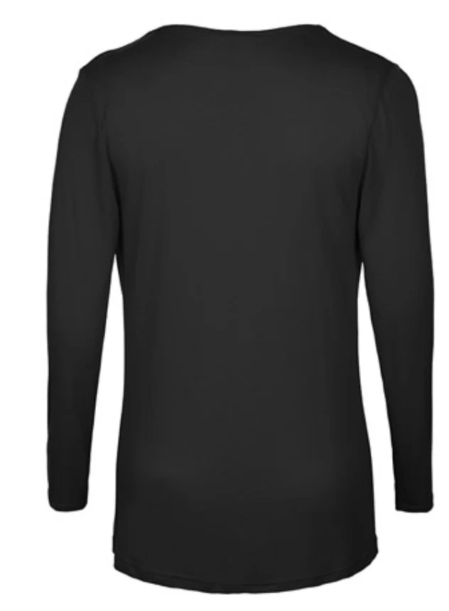 Tuscany Long Sleeve Cowl Neck Tops — Black - Image 4